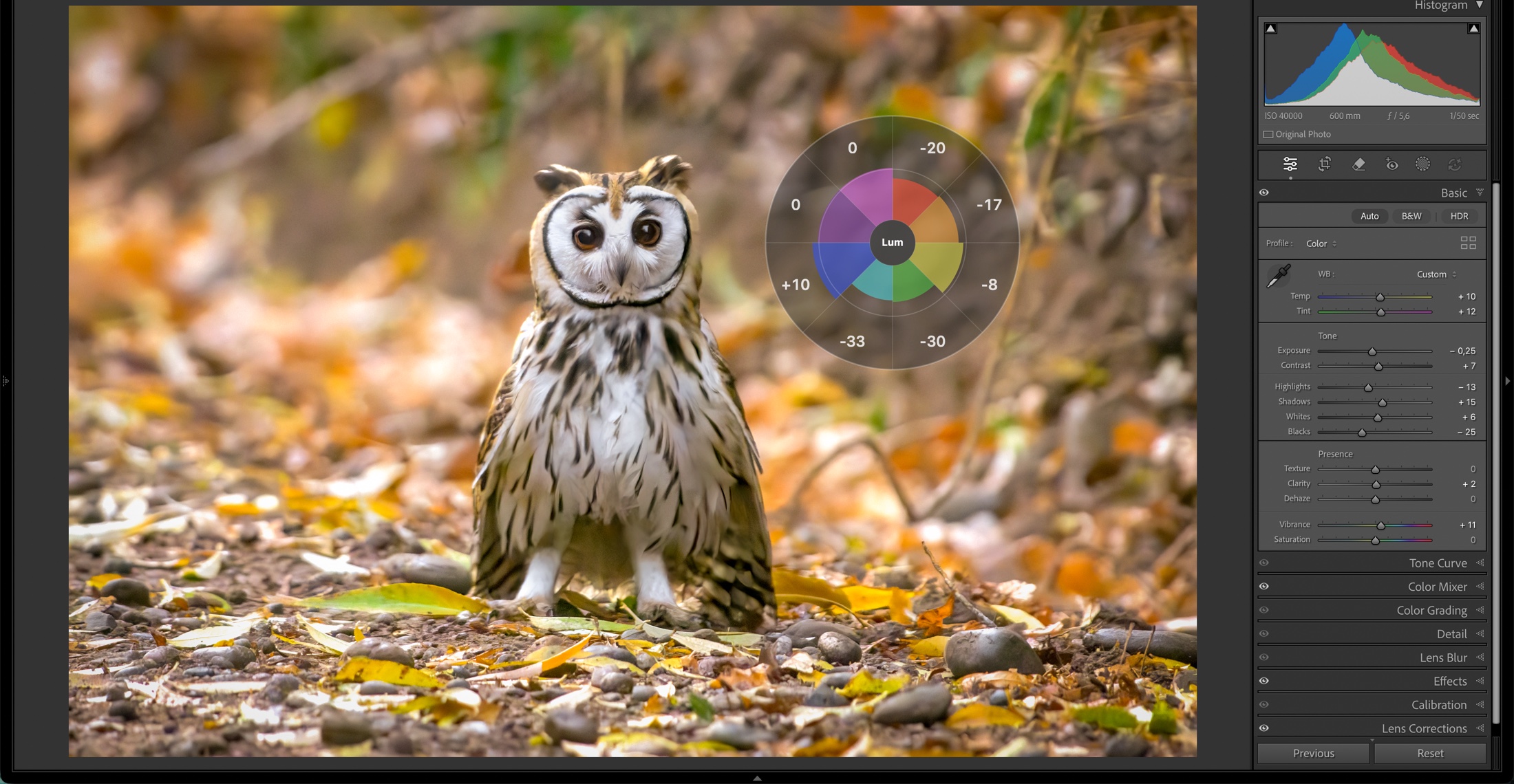 LrTurboKeys controlling a real Lightroom Classic edit